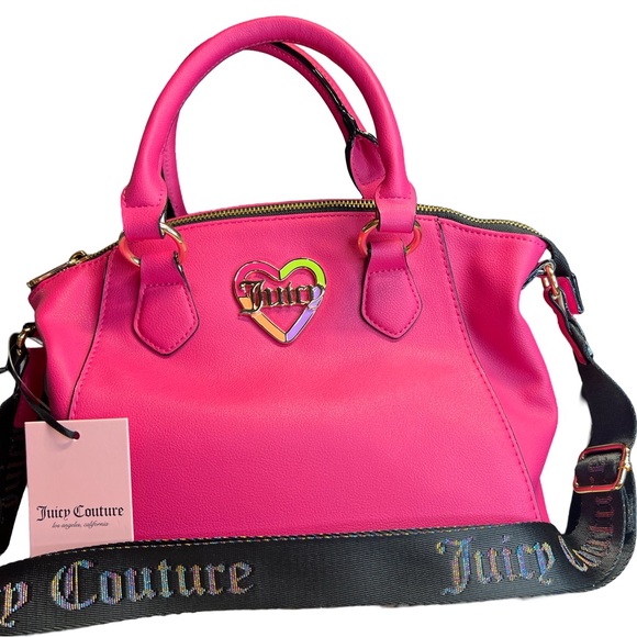 Juicy Couture Los Angeles NWT Pink Signature Juicy Satchel Crossbody Bag (P060) - Picture 2 of 9